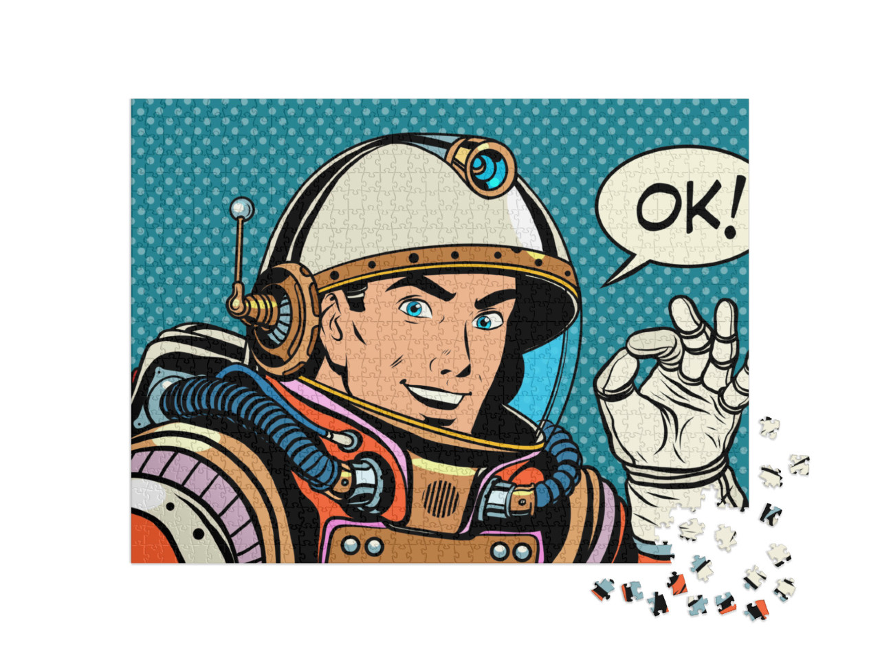 Puzzle de 1000 pièces « L'astronaute fait le geste OK »