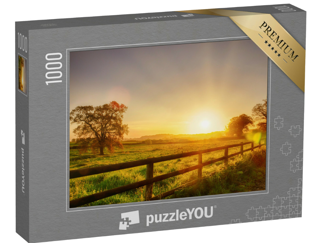 Puzzle de 1000 pièces « Lever de soleil sur la campagne du Norfolk »