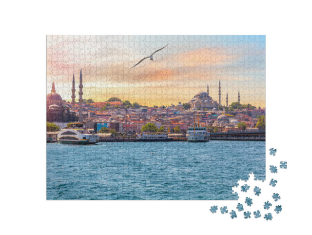 Puzzle de 1000 pièces « La mosquée Suleymaniye et la mosquée Rustem Pacha, Istanbul, Turquie »