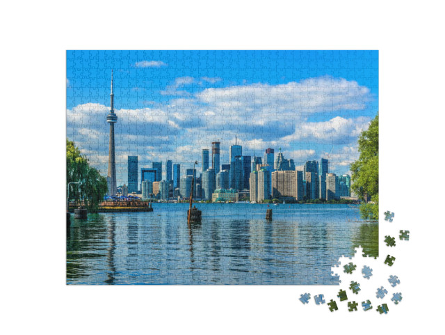 Puzzle de 1000 pièces « La ligne d'horizon de Toronto au-dessus du lac, Canada »