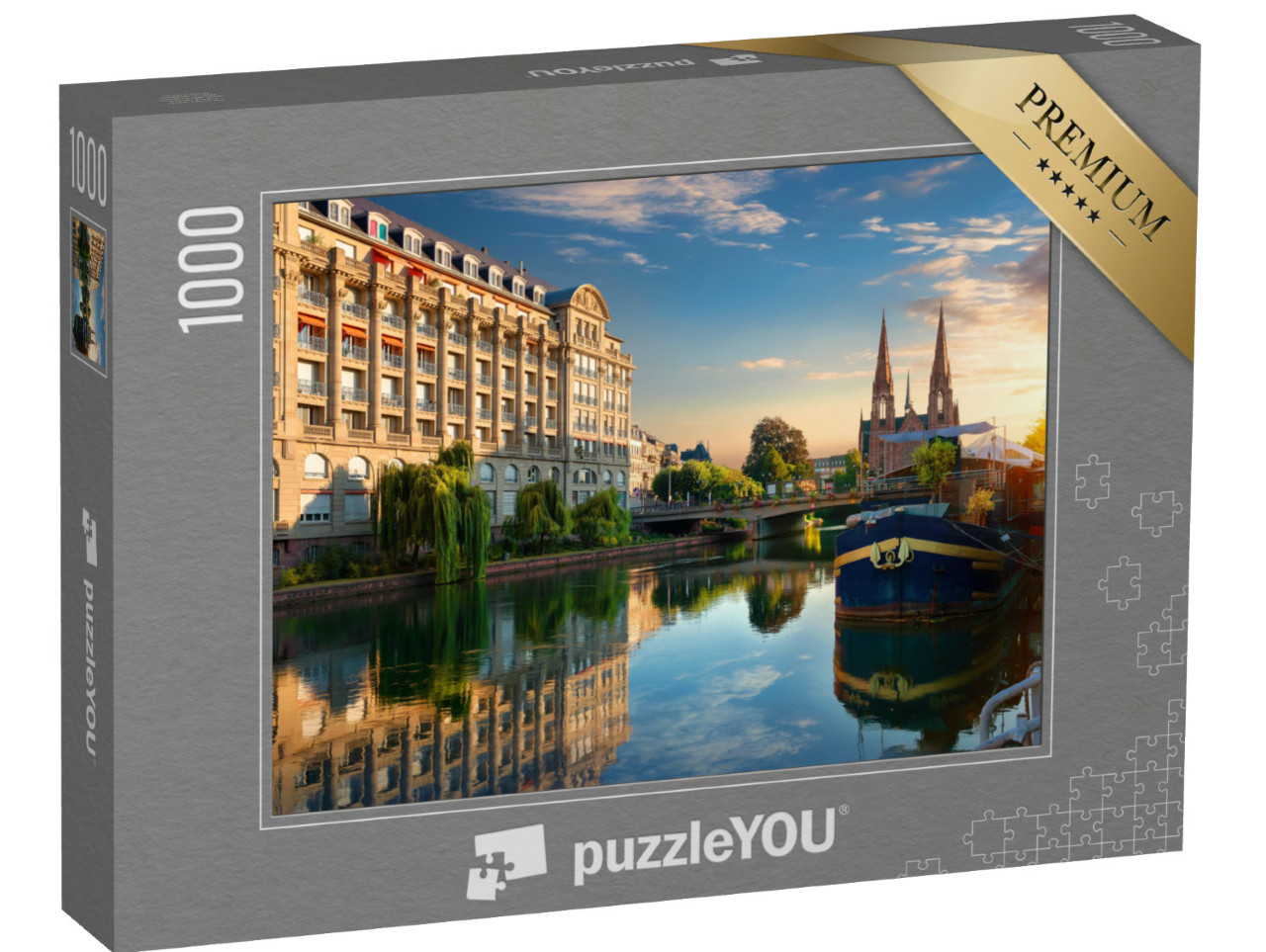 Puzzle de 1000 pièces « Église réformée Saint-Paul de Strasbourg au lever du soleil, France »
