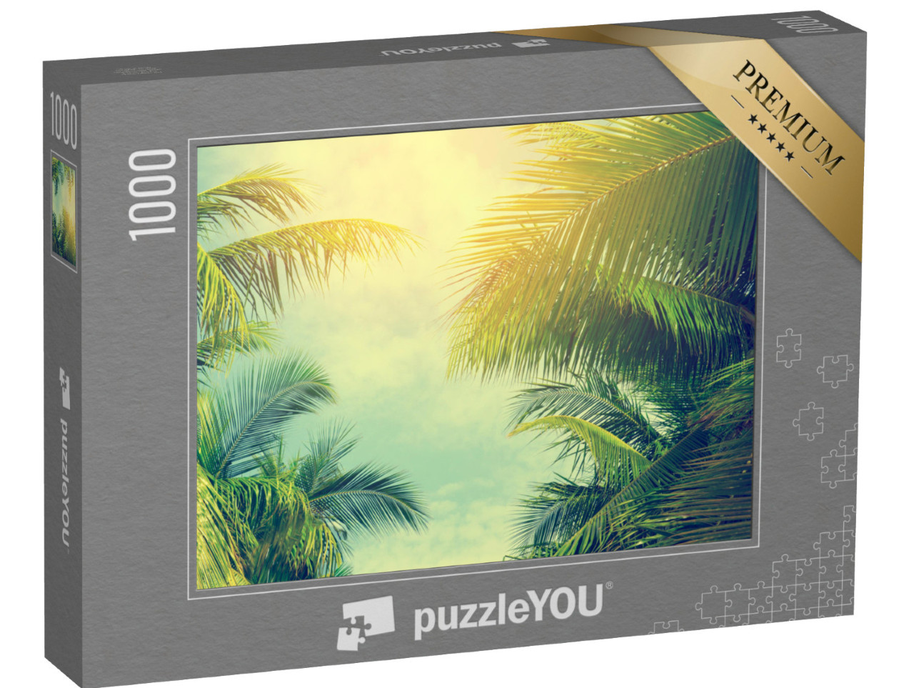 Puzzle de 1000 pièces « Des palmiers sous un ciel bleu »