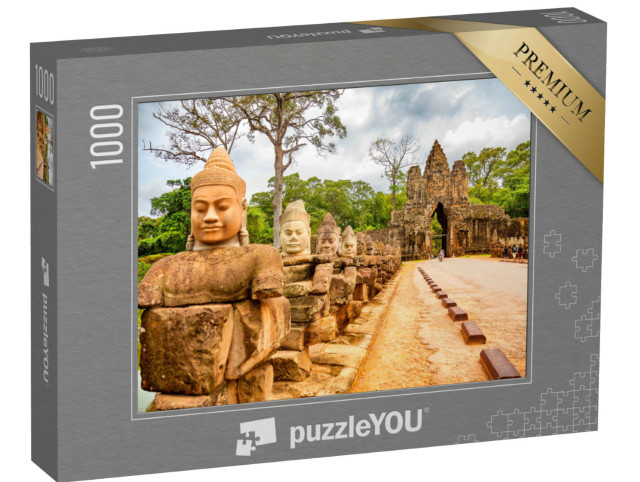 Puzzle de 1000 pièces « Sculptures à la porte sud d'Angkor Thom, Siem Reap, Cambodge »