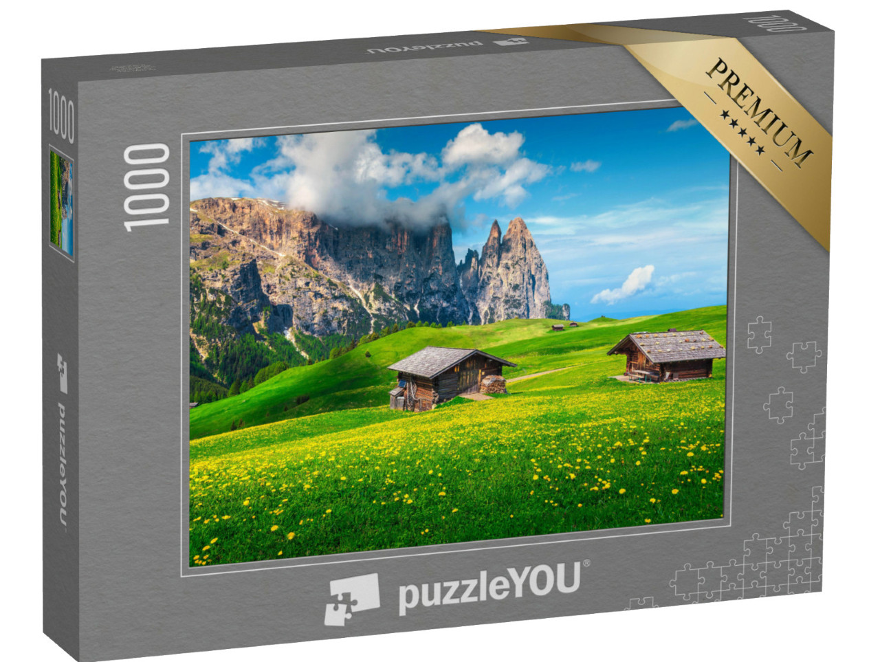 Puzzle de 1000 pièces « Paysage pittoresque de l'Alpe de Siusi, Dolomites, Tyrol du Sud »