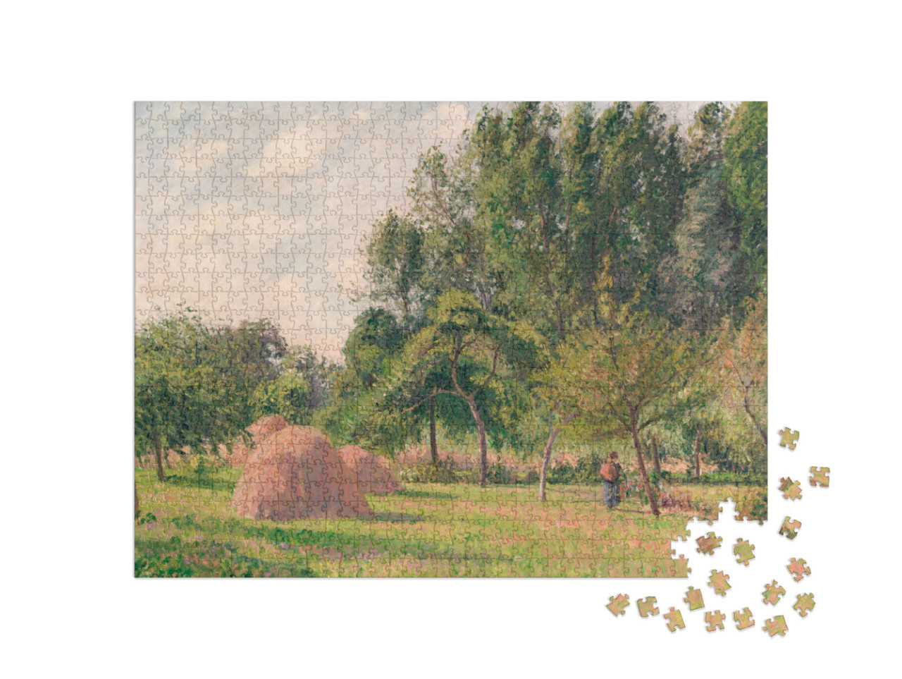 Puzzle de 1000 pièces « Camille Pissarro - Botte de foin, matin, Éragny »