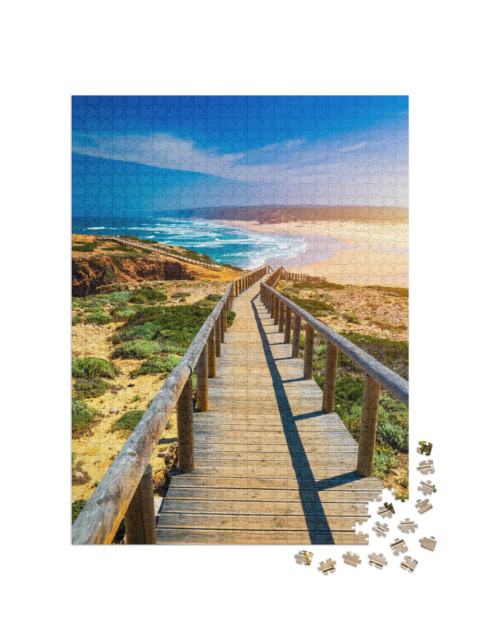 Puzzle de 1000 pièces « Weg zum Meer - Praia da Bordeira, Algarve, Portugal »