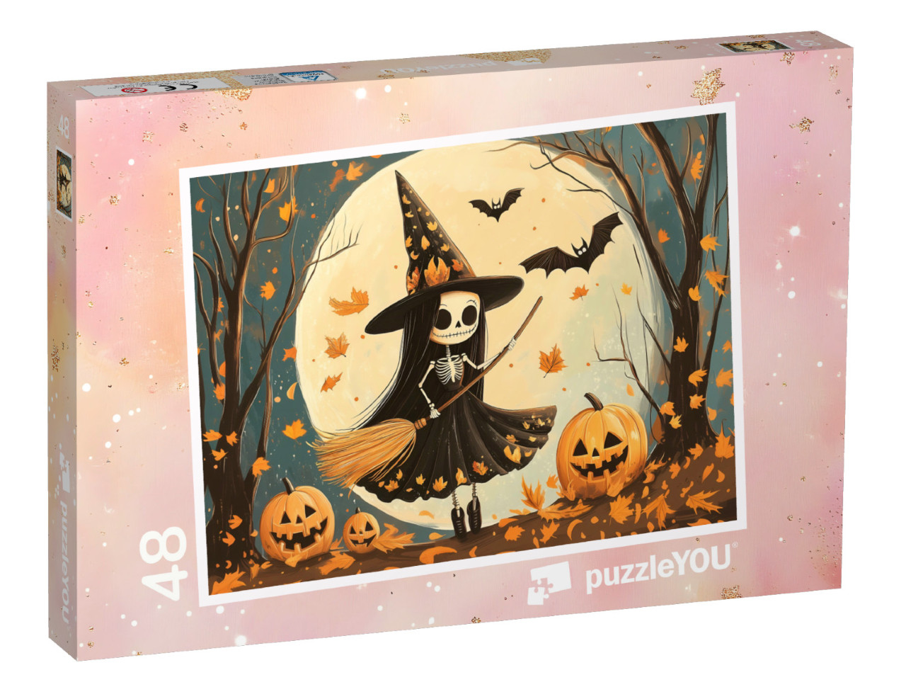 Puzzle de 48 pièces « Marthe la sorcière au clair de lune »