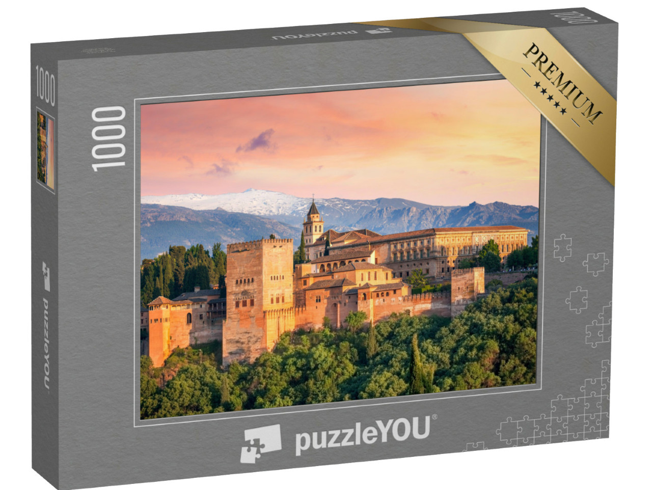 Puzzle de 1000 pièces « Fascinant coucher de soleil sur l'Alhambra, Grenade, Espagne »