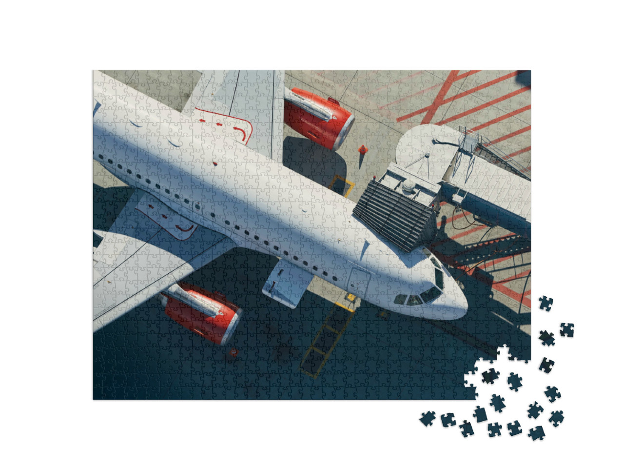 Puzzle de 1000 pièces « Préparation de l'avion avant le départ »