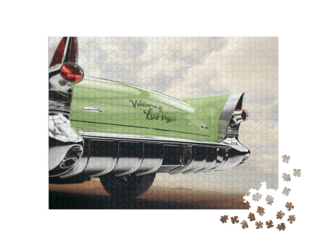 Puzzle de 1000 pièces « Voiture ancienne avec inscription Welcome to Las Vegas »