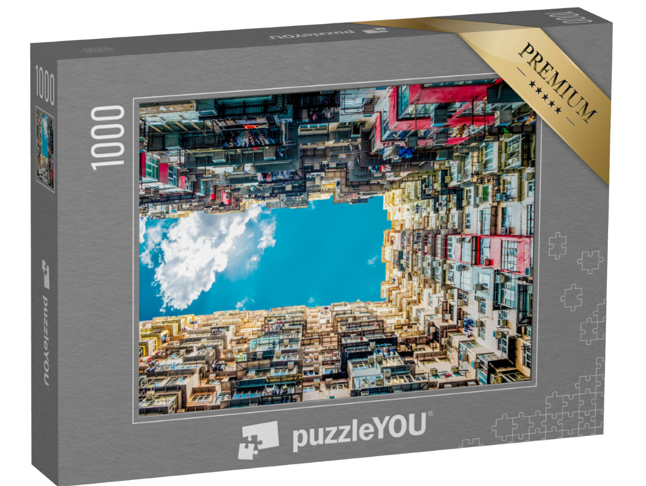 Puzzle de 1000 pièces « L'architecture vue d'en bas vers le ciel, une perspective passionnante »