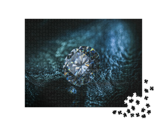 Puzzle de 1000 pièces « Diamant à taille ronde et lumière bleue »