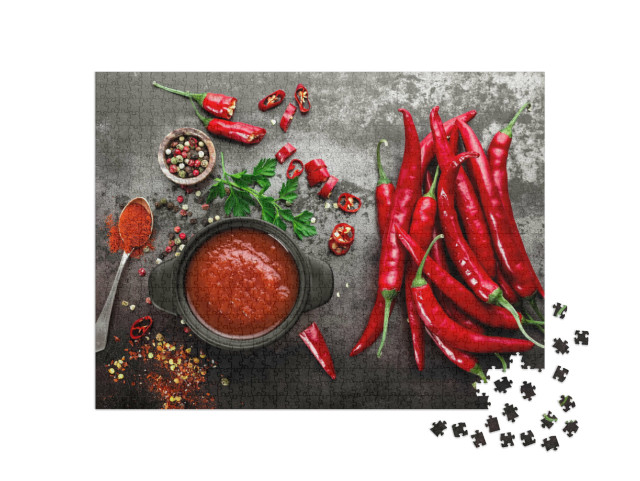 Puzzle de 1000 pièces « Sauce piquante au chili, ketchup »
