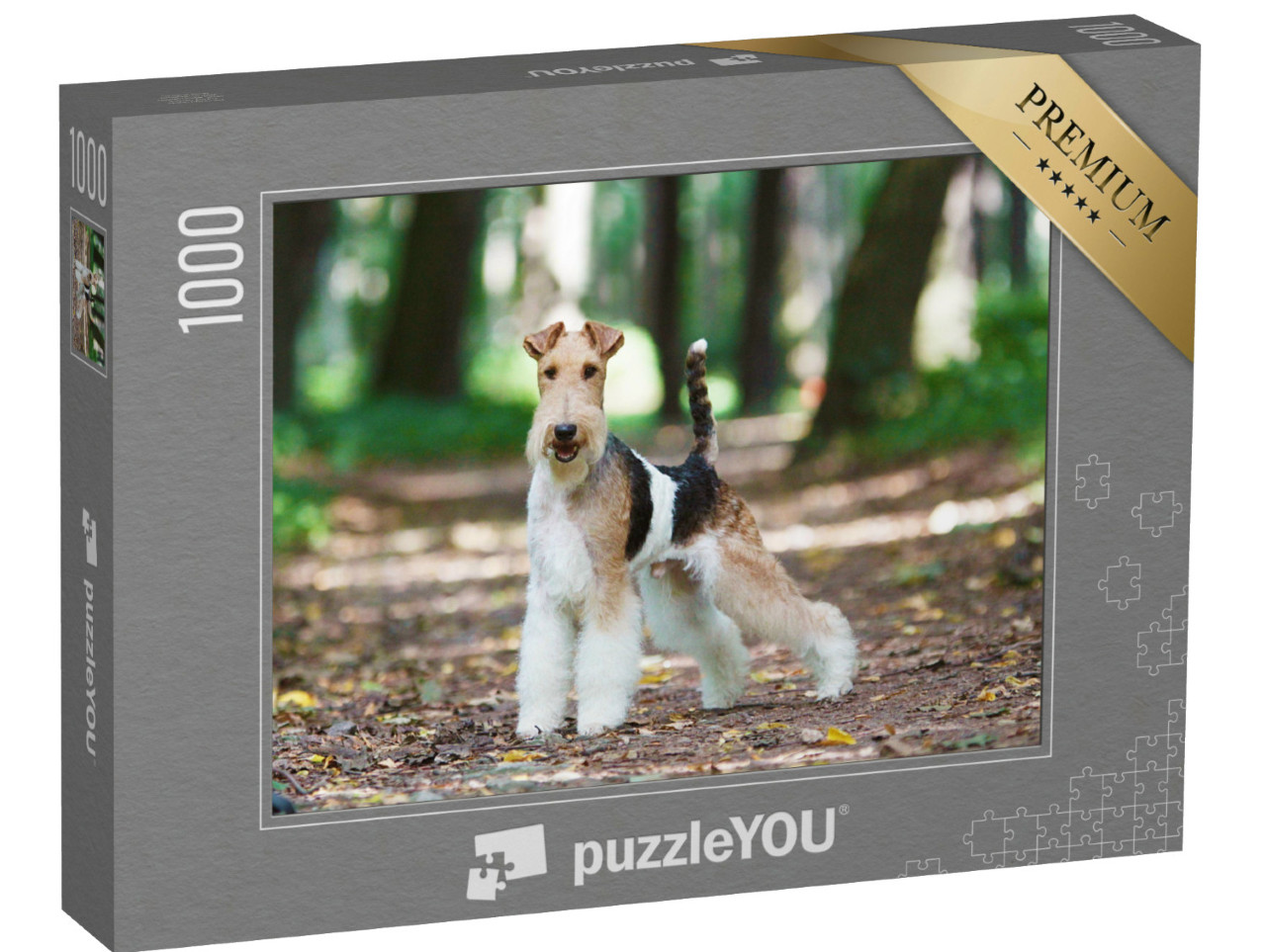 Puzzle de 1000 pièces « Fox-terrier dans un parc en automne »