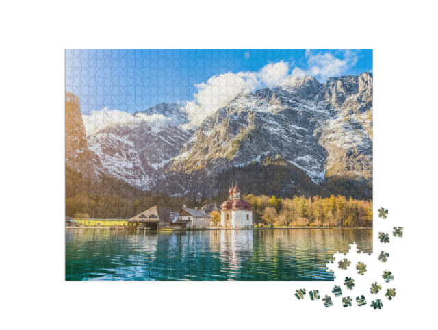 Puzzle de 1000 pièces « Paysage de montagne pittoresque au lac Königssee en Bavière, Allemagne »