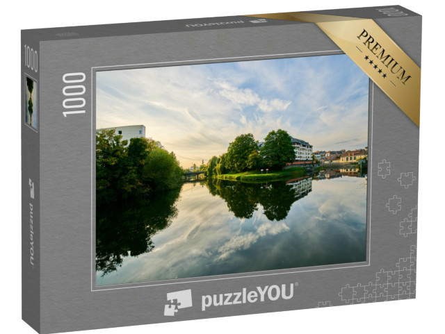 Puzzle de 1000 pièces « Vue sur la ville de Rennes et la rivière Vilaine, région Bretagne et département Ille-et-Vilaine. »
