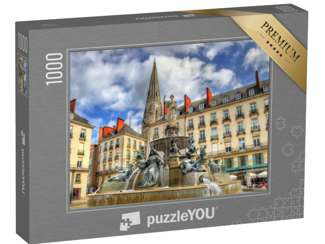 Puzzle de 1000 pièces « Fontaine de la Place Royale à Nantes - France, Loire-Atlantique »