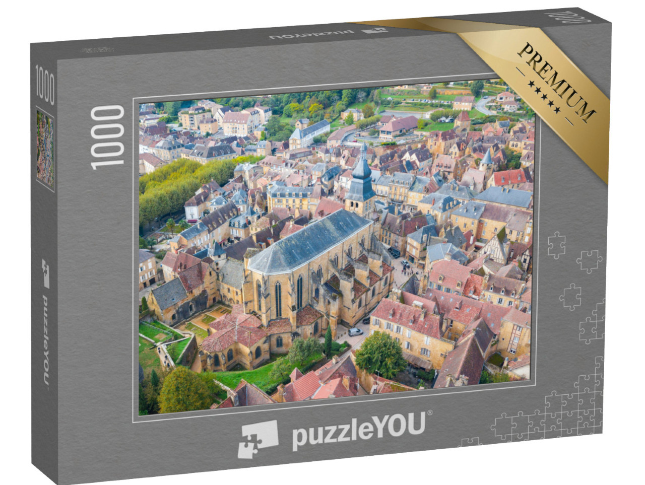 Puzzle de 1000 pièces « Vue aérienne de la ville de Sarlat la Caneda, France »