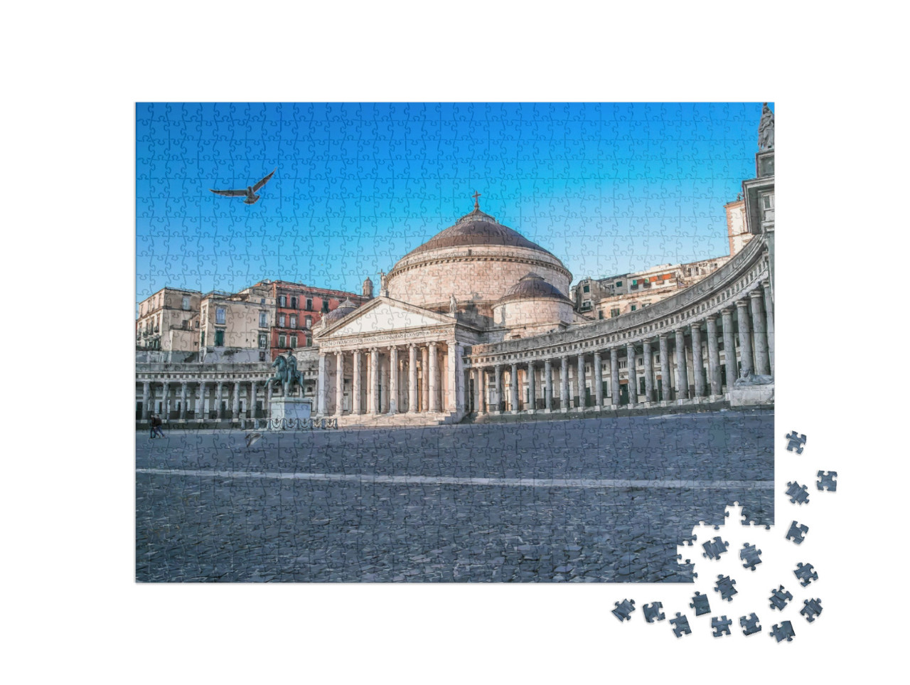 Puzzle de 1000 pièces « Vue de la Piazza del Plebiscito, Naples, Italie »