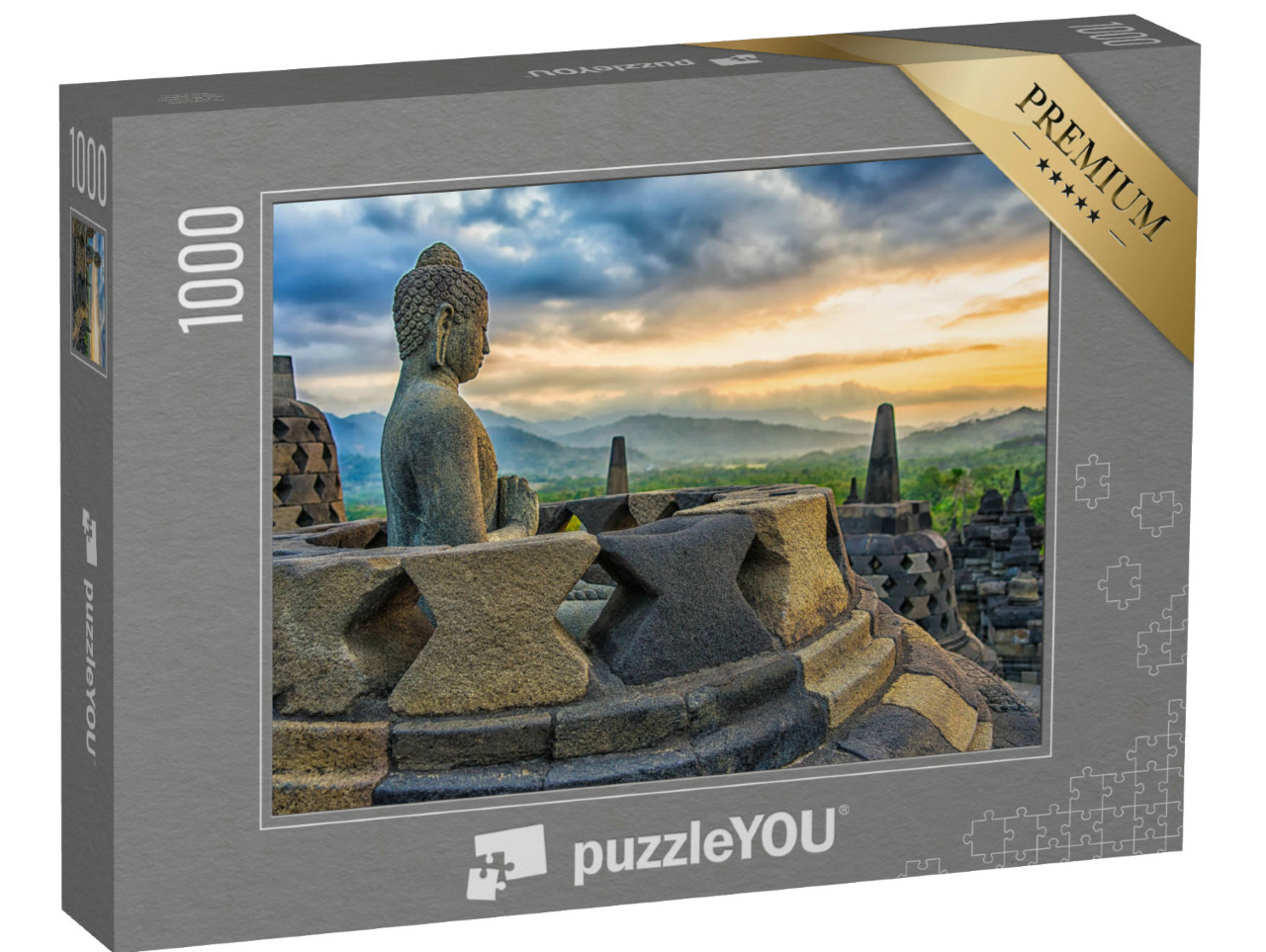 Puzzle de 1000 pièces « Borobudur-Tempel bei Sonnenuntergang, Java, Indonésie »