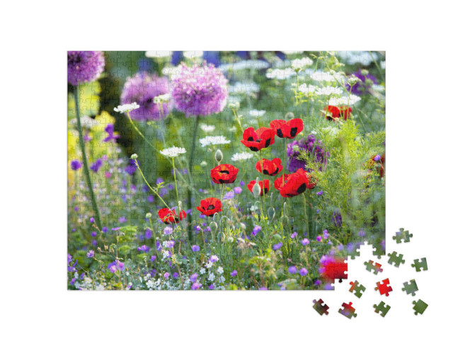 Puzzle de 500 pièces « Jardin de fleurs sauvages inondé de soleil »