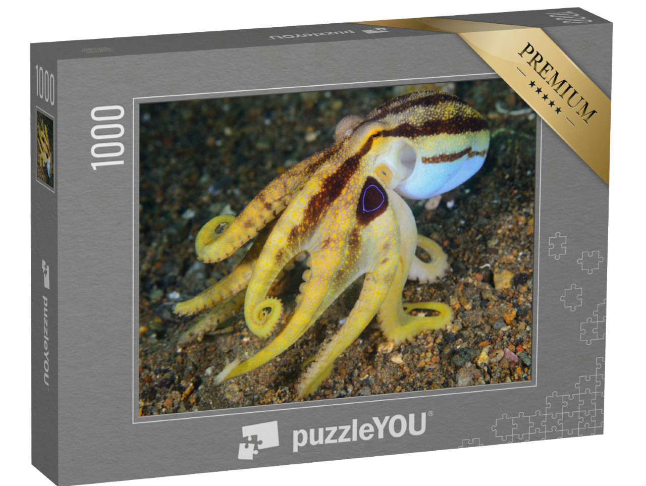 Puzzle de 1000 pièces « Une pieuvre jaune toxique au fond de la mer »
