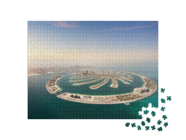 Puzzle de 1000 pièces « Île artificielle de palmiers, Dubaï, Émirats arabes unis »