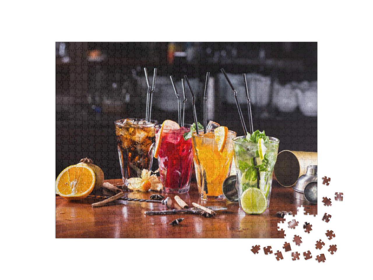 Puzzle de 1000 pièces « Des cocktails aux couleurs vives »