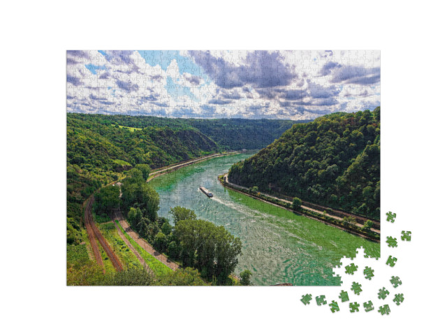 Puzzle de 1000 pièces « Vue de la Lorelei sur le Rhin à St. Goarshausen »