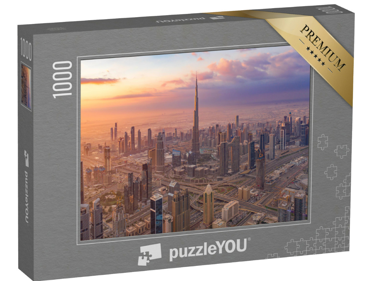 Puzzle de 1000 pièces « Vue aérienne de la Burj Khalifa à Dubaï Downtown »