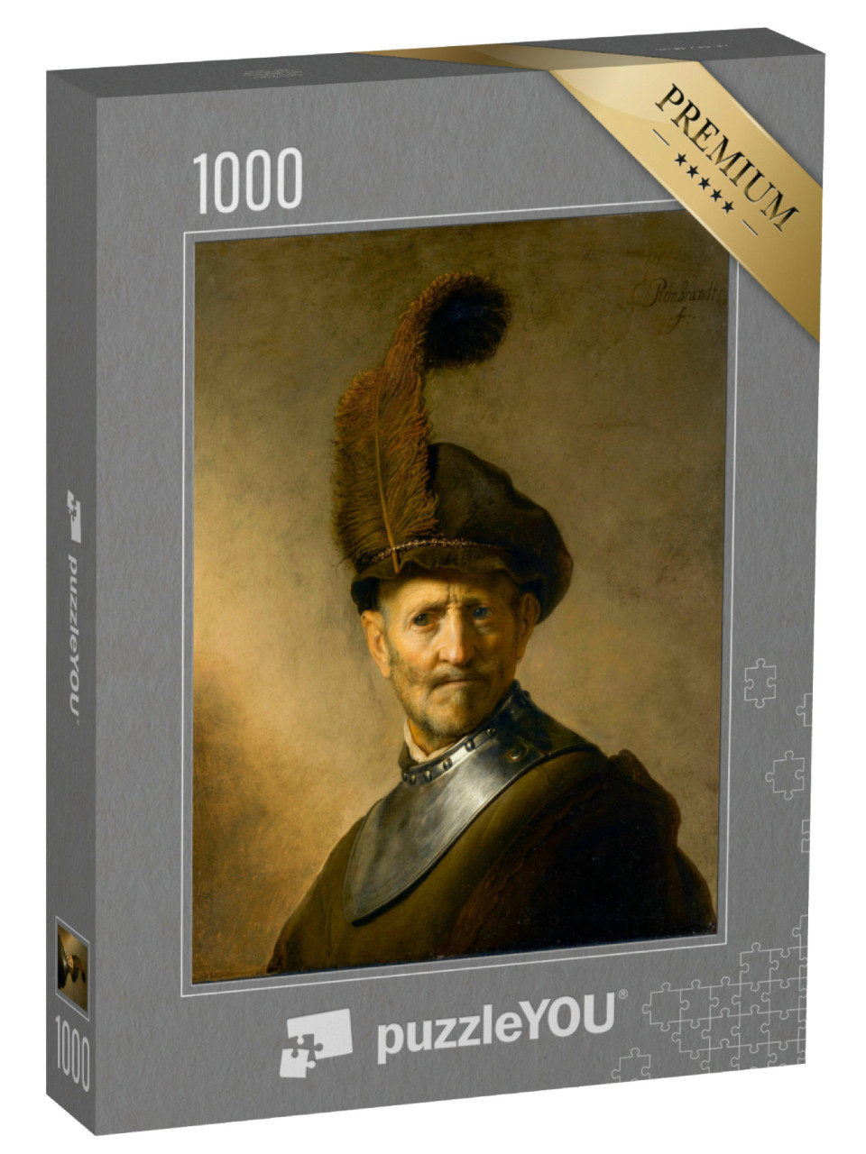 Puzzle de 1000 pièces « Rembrandt - Un vieil homme en costume militaire »