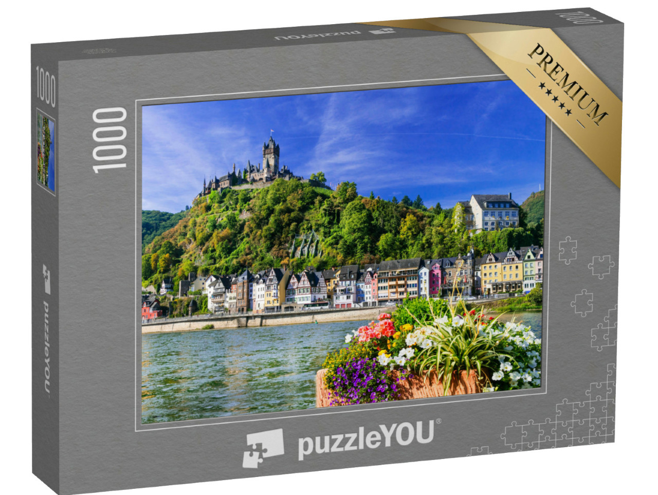 Puzzle de 1000 pièces « Cochem, ville médiévale au bord de la rivière, Allemagne »