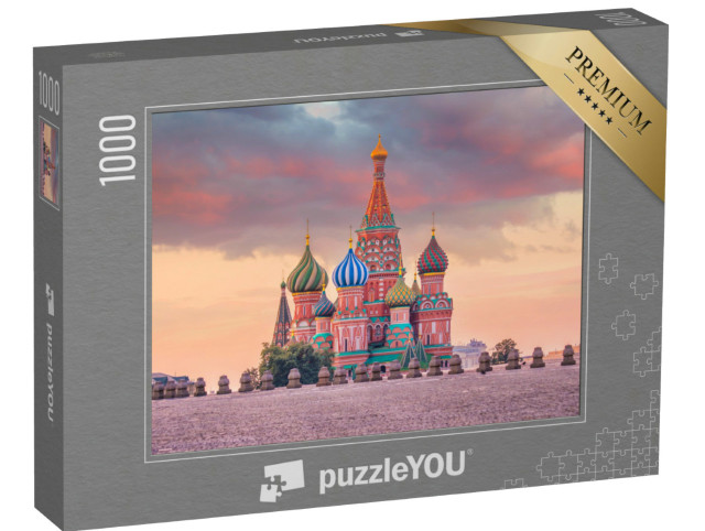 Puzzle de 1000 pièces « La cathédrale Saint-Basile sur la place Rouge à Moscou au lever du soleil, Russie »