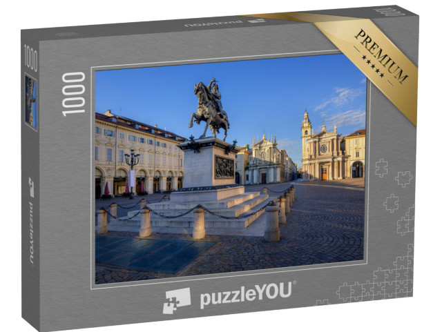 Puzzle de 1000 pièces « Piazza San Carlo et le monument en bronze d'Emmanuel Philibert à Turin »