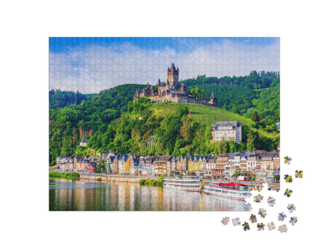Puzzle de 1000 pièces « Vieille ville et château impérial de Cochem sur la Moselle »