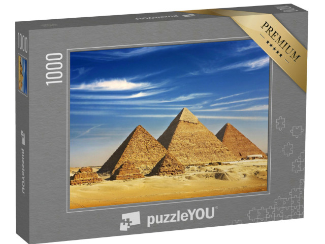 Puzzle de 1000 pièces « Vue générale des pyramides du plateau de Gizeh, Égypte »