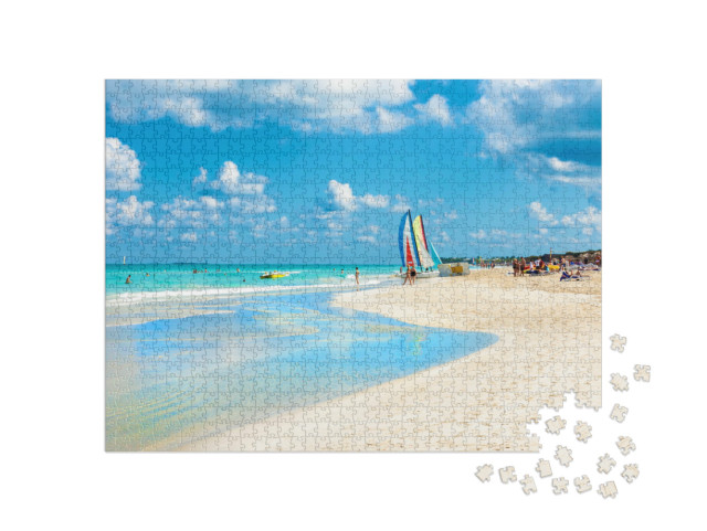 Puzzle de 1000 pièces « La célèbre plage de Varadero à Cuba avec sa mer turquoise »