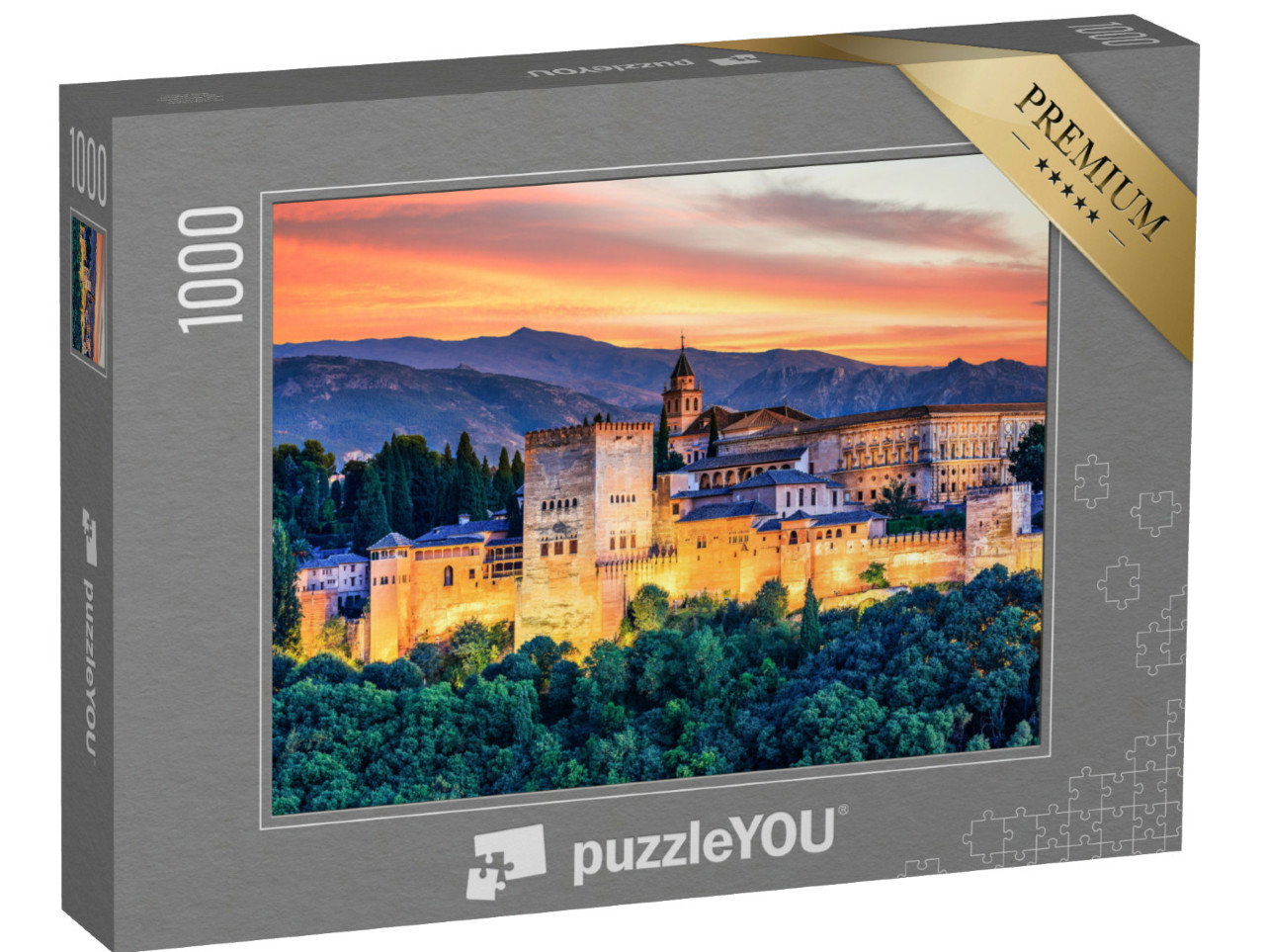 Puzzle de 1000 pièces « Alhambra au coucher du soleil, Grenade, Espagne »