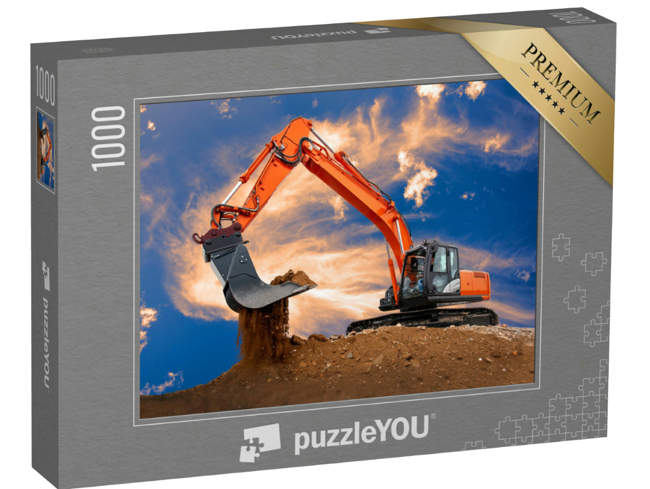 Puzzle de 1000 pièces « Pelleteuse au travail sur un chantier »