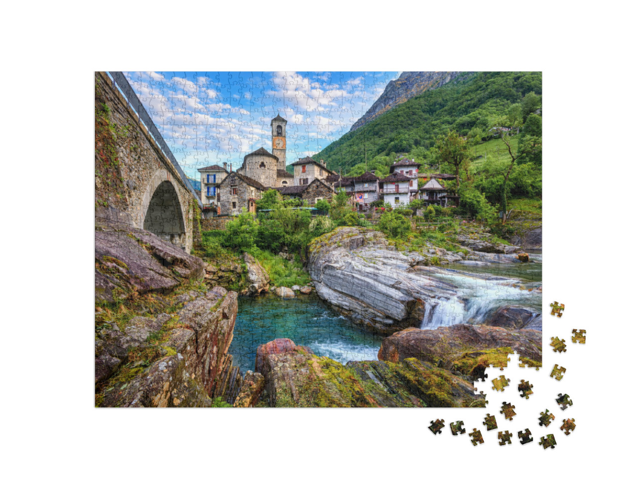 Puzzle de 1000 pièces « Maisons traditionnelles en pierre »