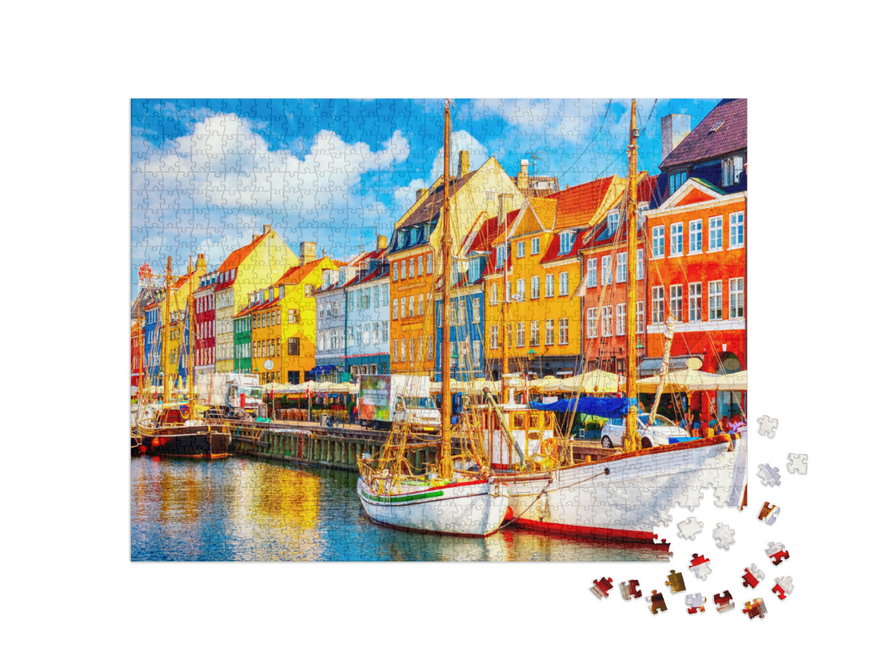 Puzzle de 1000 pièces « Port de Nyhavn dans le centre de Copenhague, Danemark »