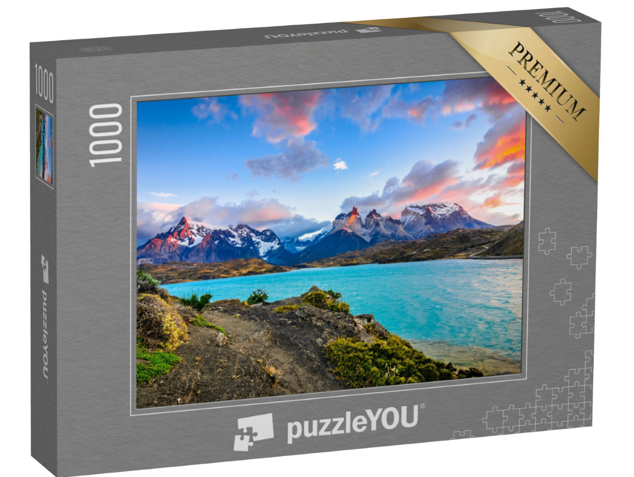 Puzzle de 1000 pièces « Torres del Paine au-dessus du lac Pehoe, Patagonie, Chili »