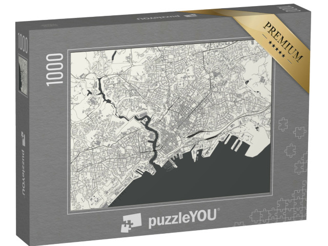 Puzzle de 1000 pièces « Carte vectorielle de la ville de Brest, Finistère, Bretagne, France »
