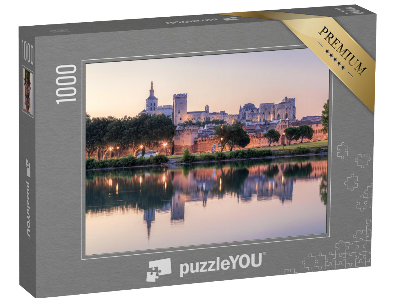 Puzzle de 1000 pièces « Avignon avec le Palais des Papes le soir en Provence, France »