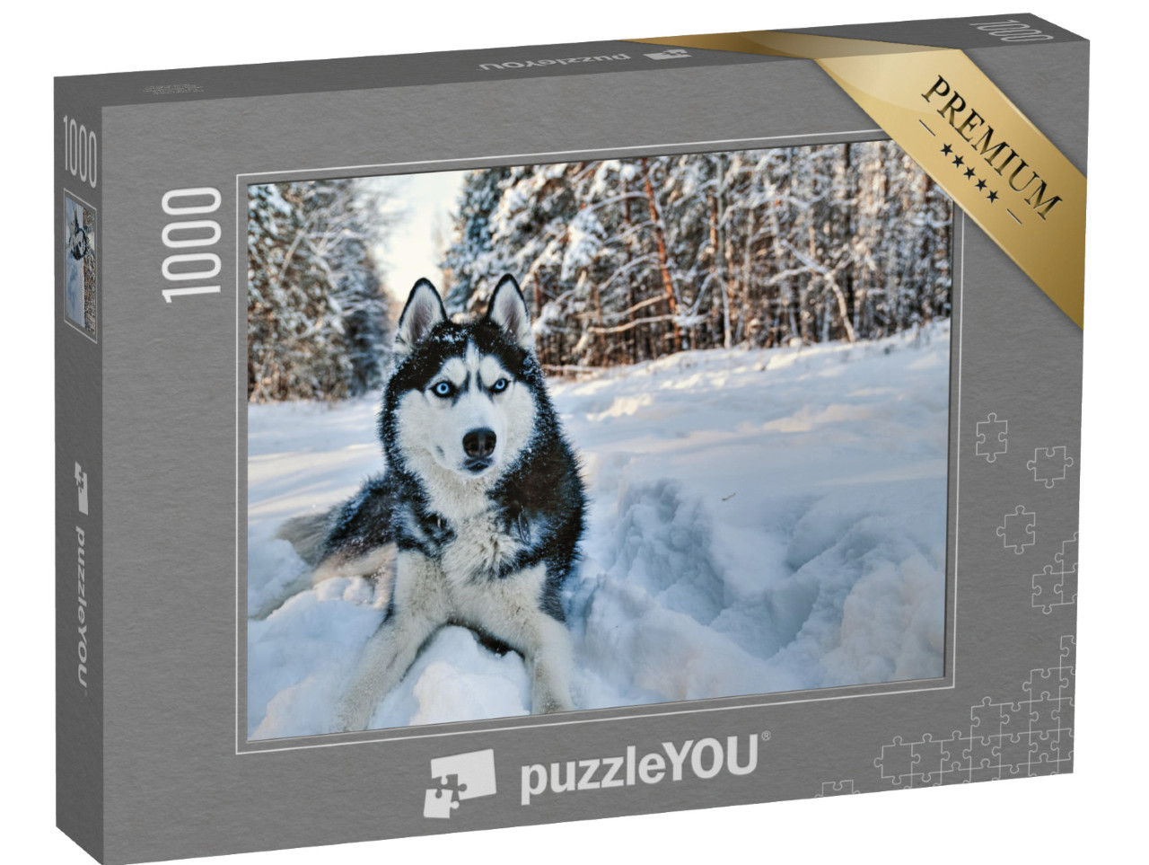 Puzzle de 1000 pièces « Husky dans la neige »