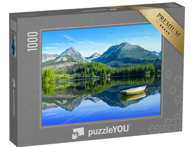 Puzzle de 1000 pièces « Lac de montagne Strbske Pleso dans le parc national des Hautes Tatras, Slovaquie »