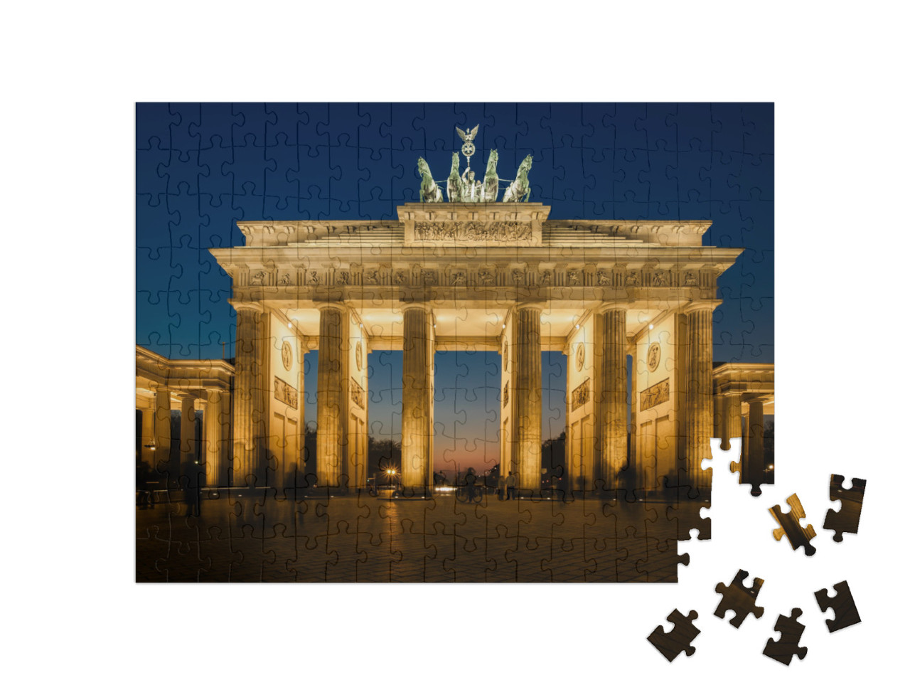 Puzzle de 200 pièces « La porte de Brandebourg illuminée à Berlin »