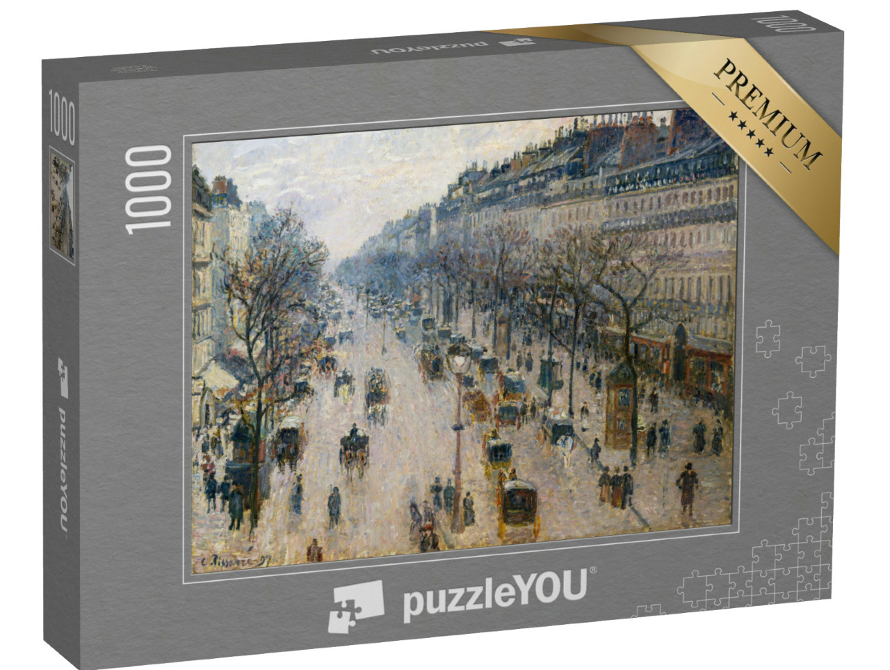 Puzzle de 1000 pièces « Camille Pissarro - Le boulevard Montmartre un matin d'hiver »