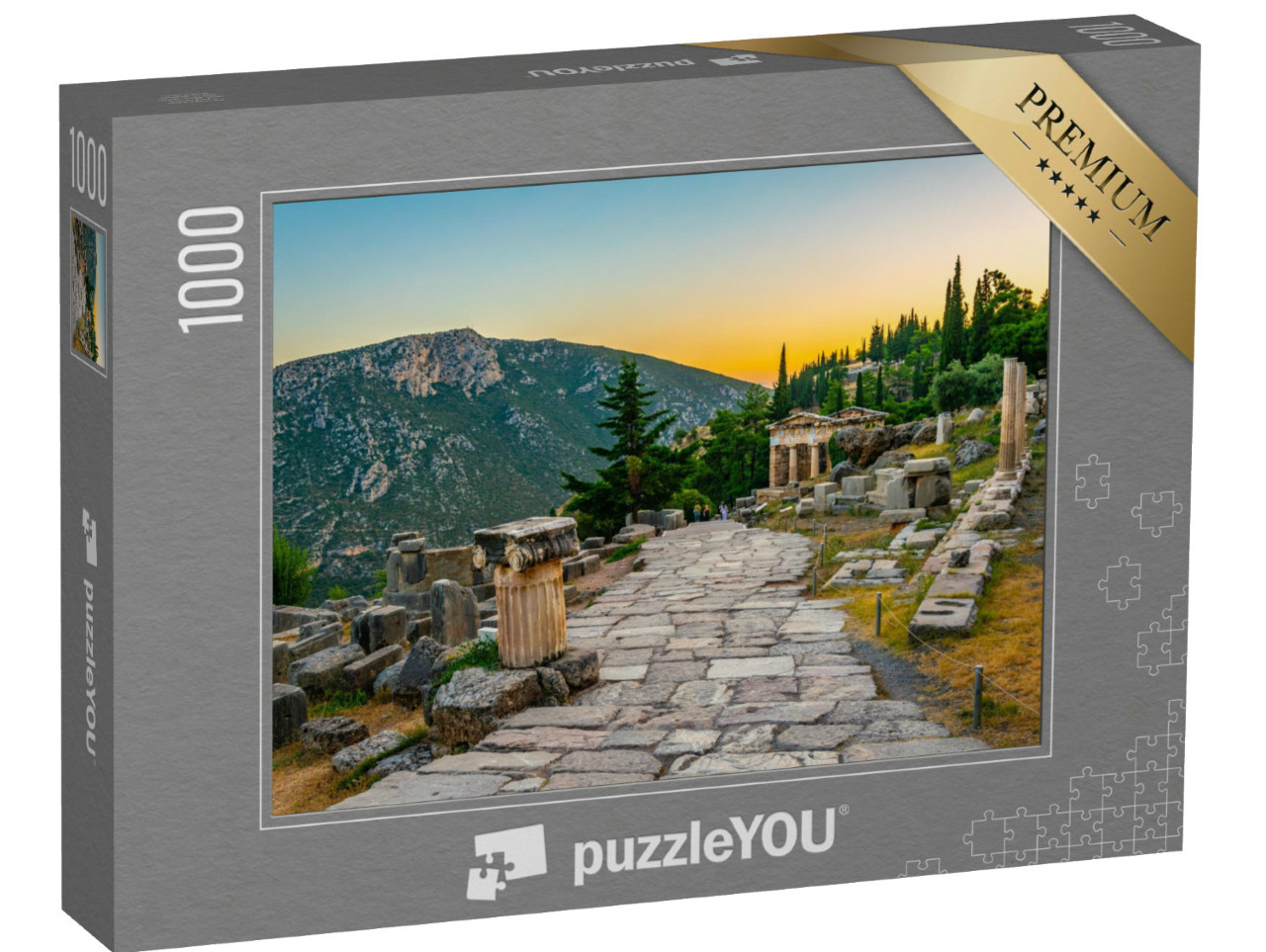 Puzzle de 1000 pièces « Coucher de soleil sur Delphes, site antique, Grèce »