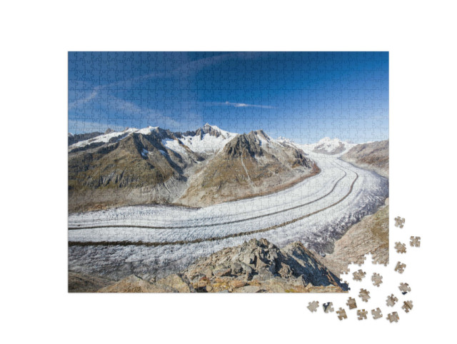Puzzle de 1000 pièces « Vue majestueuse sur le glacier d'Aletsch »